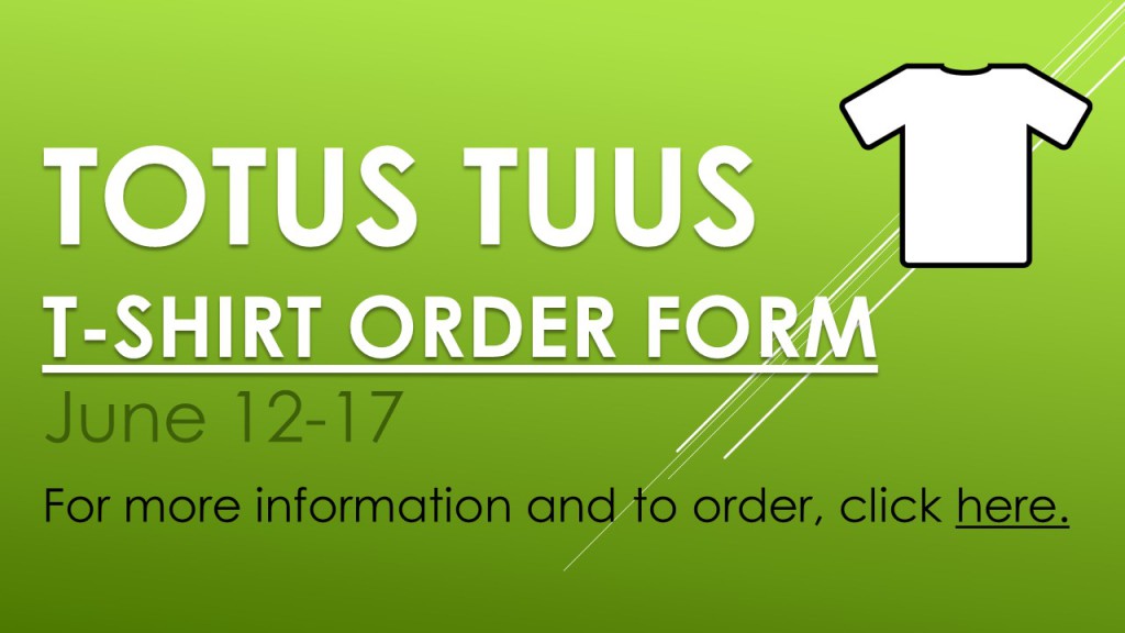 Totus Tuus T-shirt Order Form